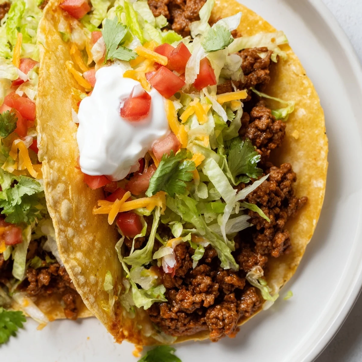Beef Tacos with Homemade Seasoning plated with lime wedges and fresh cilantro, perfect for a casual weeknight dinner.