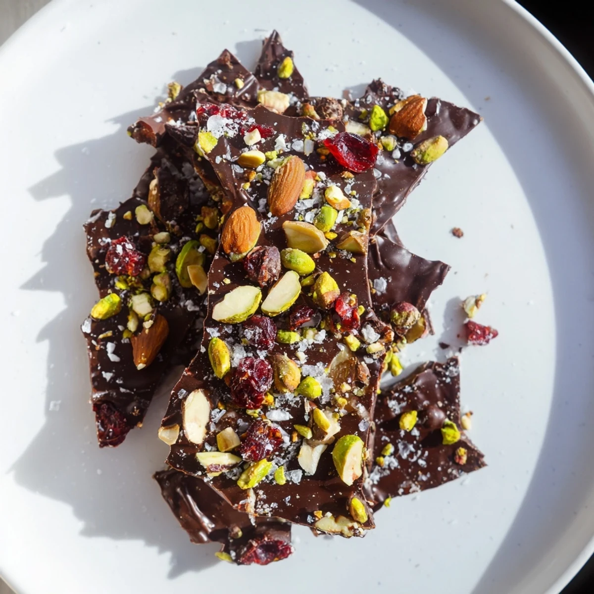 Glossy pieces of chocolate covered matzo with pecans and sea salt on a cooling rack, easy to serve as a snack.