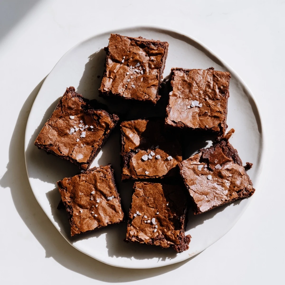 A square of Fudgy Brown Butter Mochi Brownies on a white plate next to a scoop of vanilla ice cream for a classic American dessert pairing.