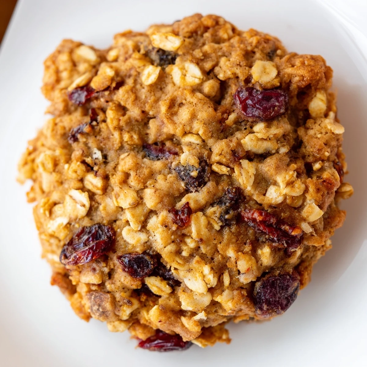 A stack of warm Chai Oatmeal Craisin Cookies pairs beautifully with a glass of cold milk for an afternoon treat.