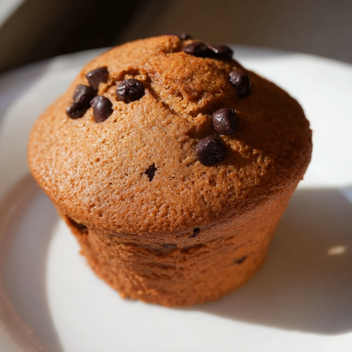 Golden-brown French Roast Coffee Muffins with Mochi Flour rise high in a muffin tin, steam rising from the craggy tops.