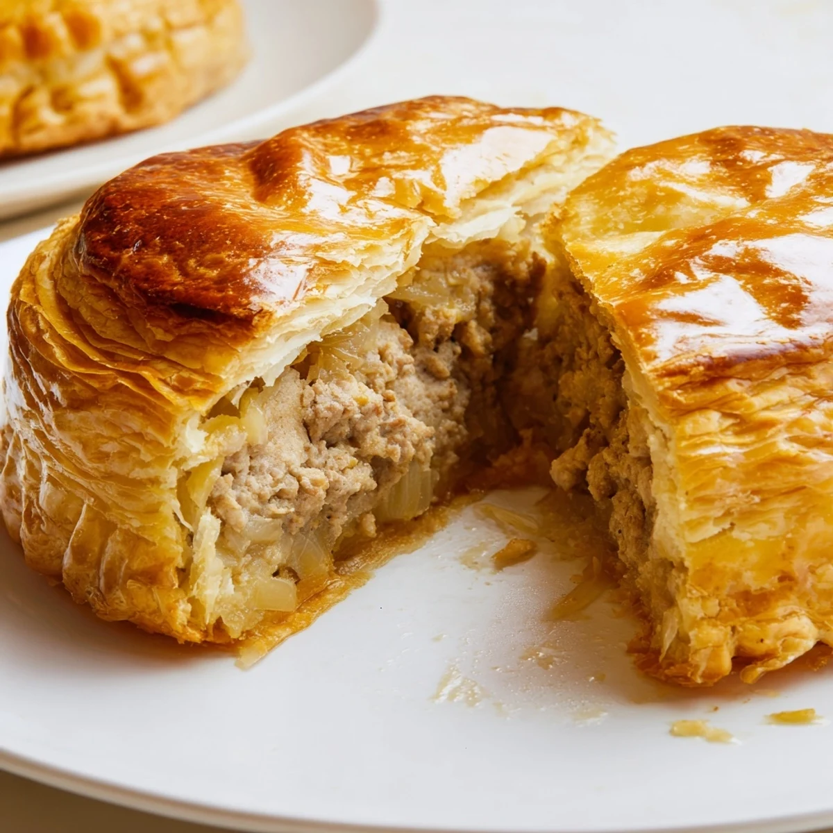 Freshly baked Pate Chaud pastries dusted with sesame seeds, served on a wooden board with a side of chili dipping sauce for appetizers.