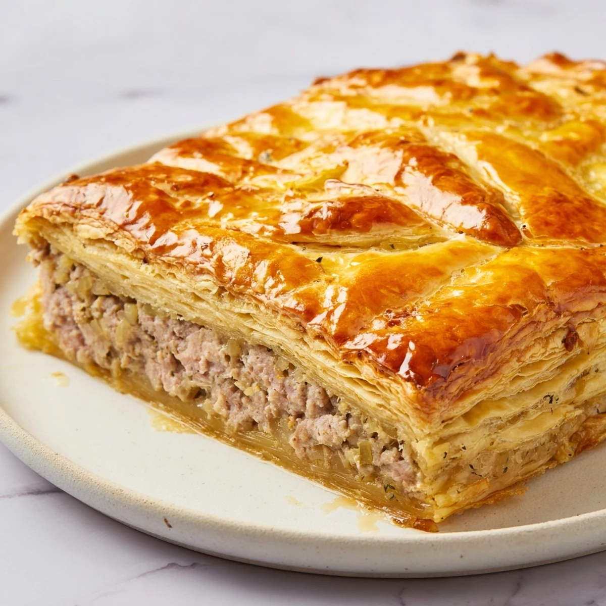 Homemade Pate Chaud pastries cooling on a wire rack, showcasing a golden brown crust and savory pork filling for a French-Vietnamese snack.