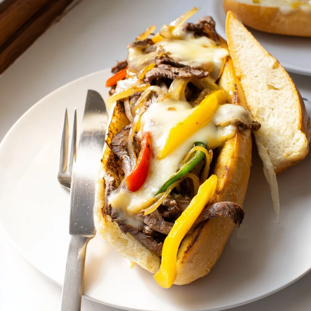 Gooey provolone melted over caramelized onions and tender ribeye on a toasted hoagie roll