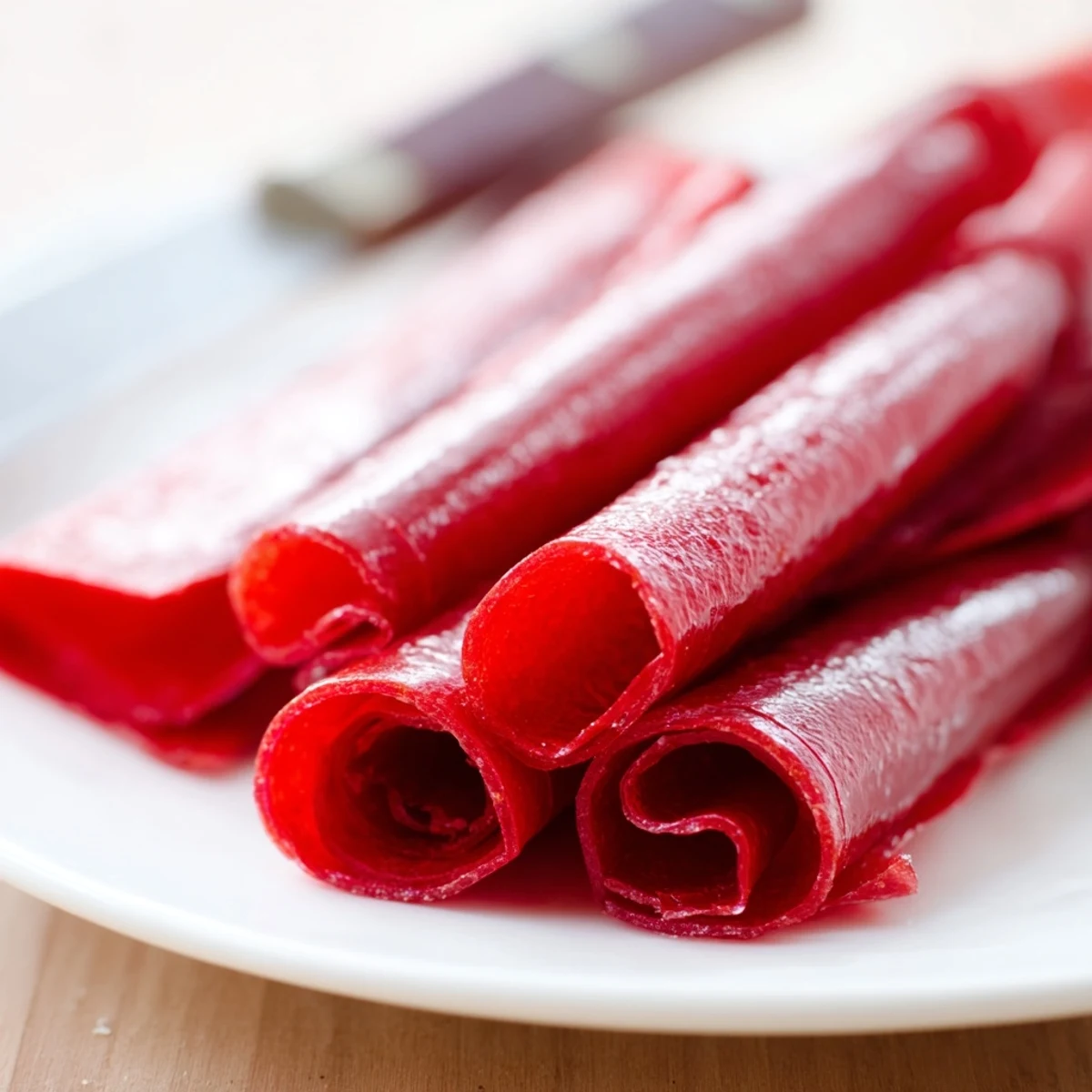 Smooth fruit puree being spread into an even layer to make homemade fruit roll ups