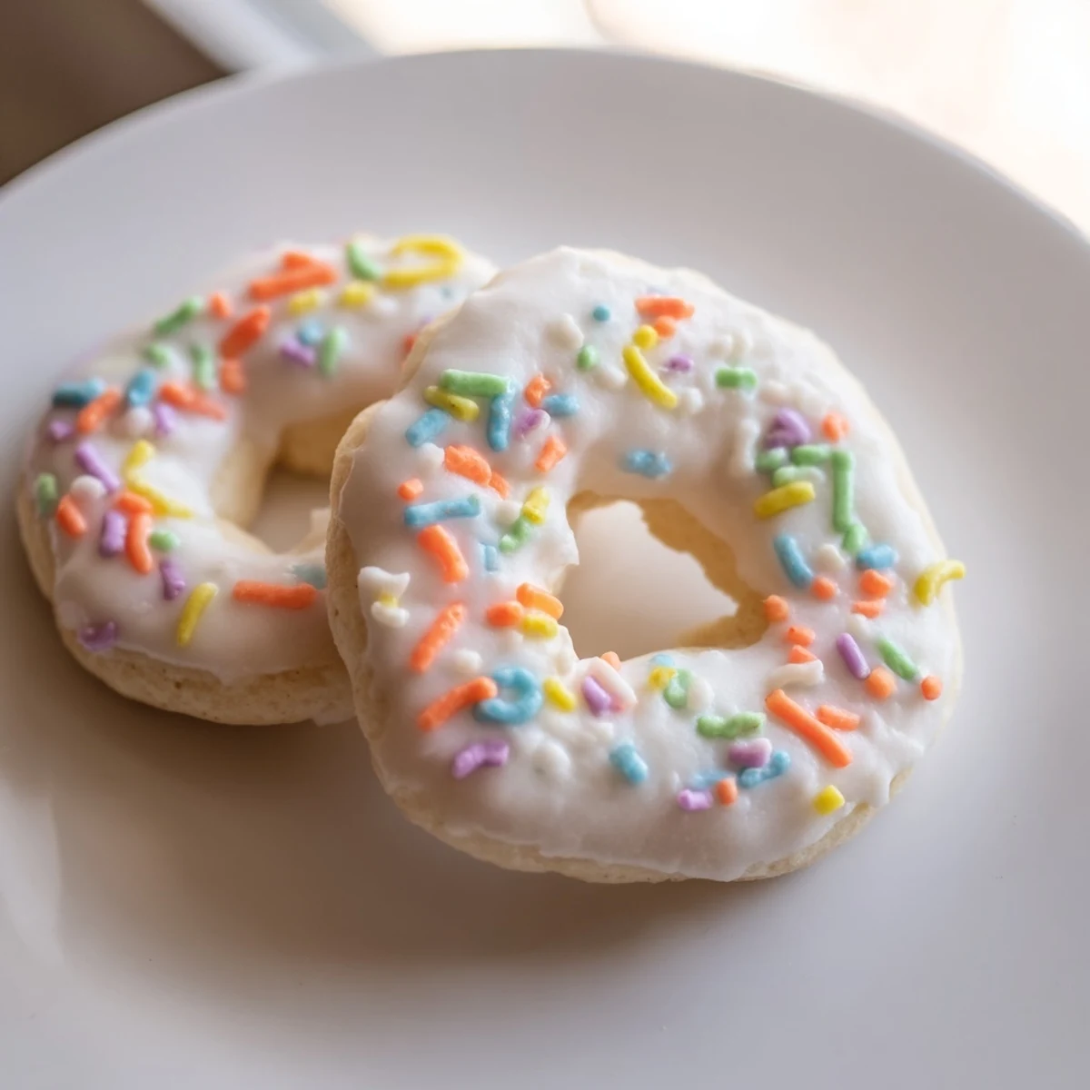 Traditional Italian Easter cookies arranged on serving platter with lemon glaze decoration
