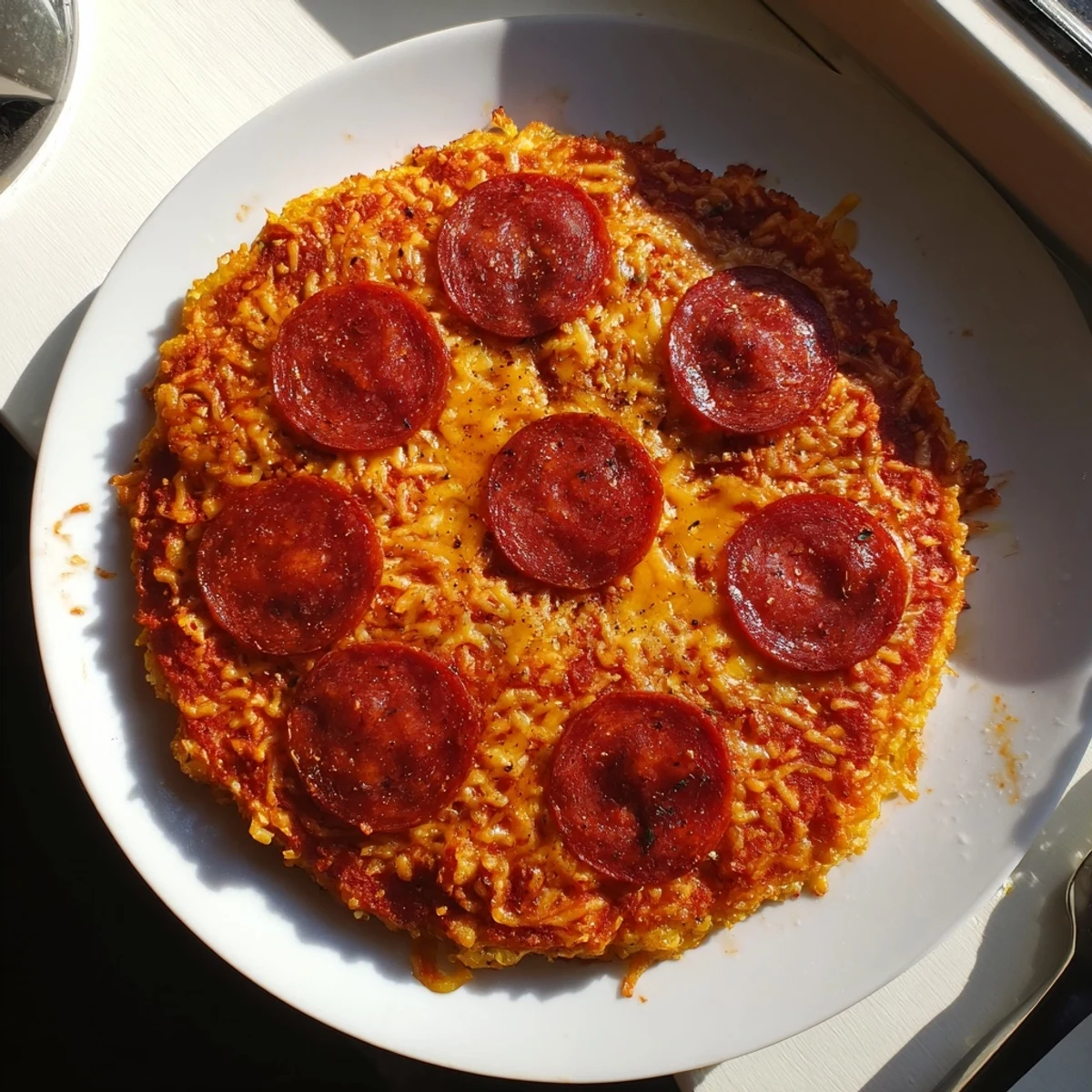 Thick pan pizza fresh from oven with oiled crust and gooey cheese topping