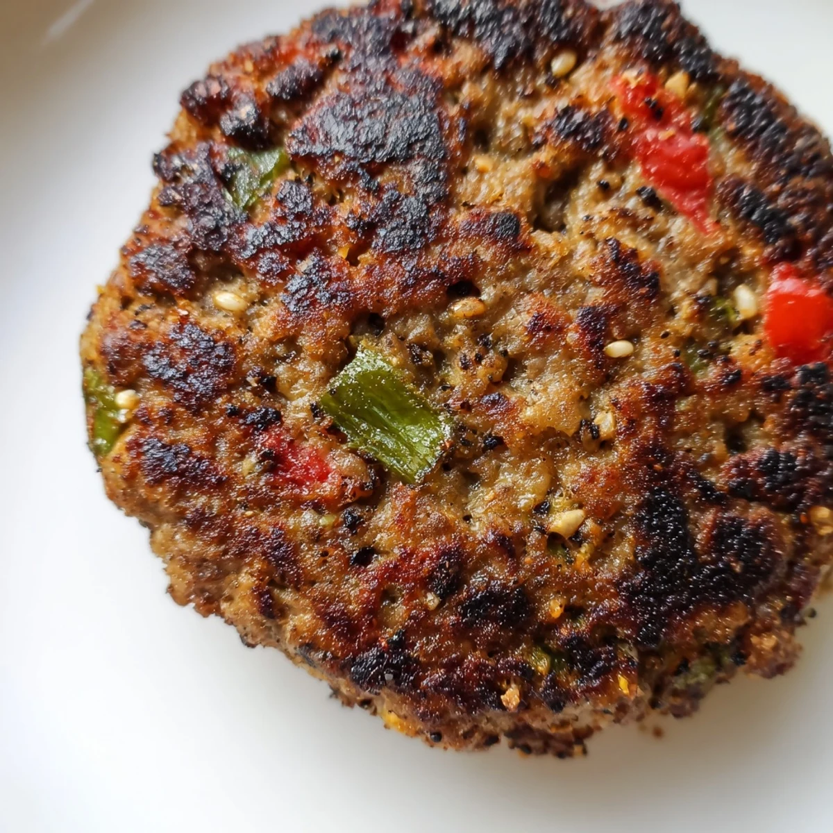 Crispy golden Pakistani Chapli Kabab sizzling in a skillet with fragrant spices and charred edges