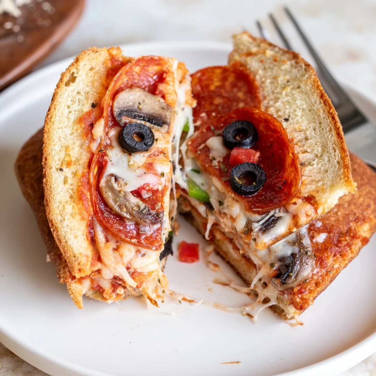 Buttery crisp Pie Iron Pizza Pockets filled with tangy sauce and melted mozzarella