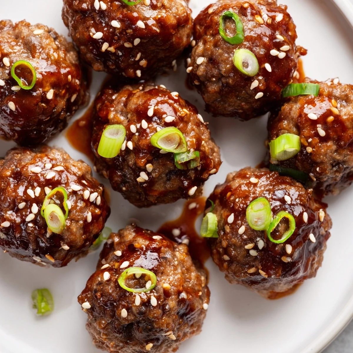 Party-style Firecracker Meatballs served with toothpicks, tangy sticky glaze
