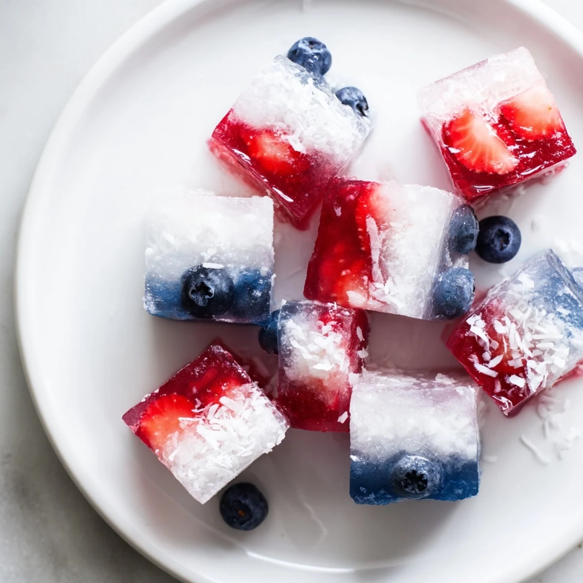 Red White And Blue Ice Cubes Recipe: frozen patriotic layers chilling lemonade elegantly