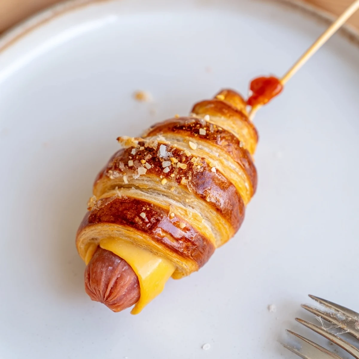 Melty cheddar-stuffed Firecracker Hot Dogs on a tray, perfect for summer