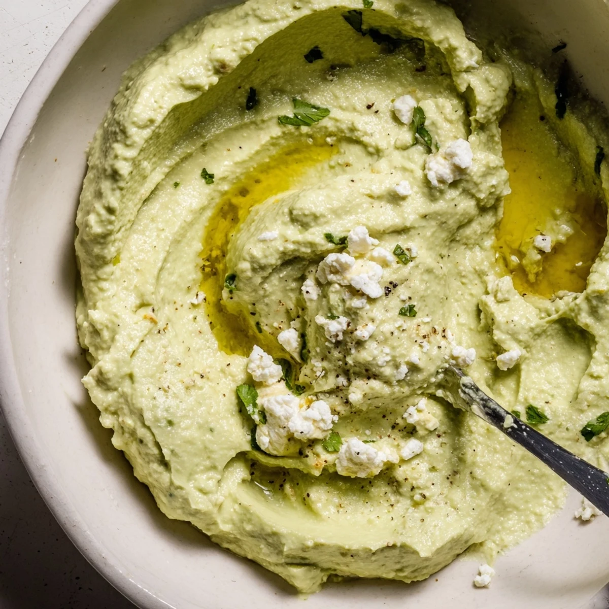 Whipped smooth, bright lime aroma and tangy finish in Creamy Avocado Feta Dip