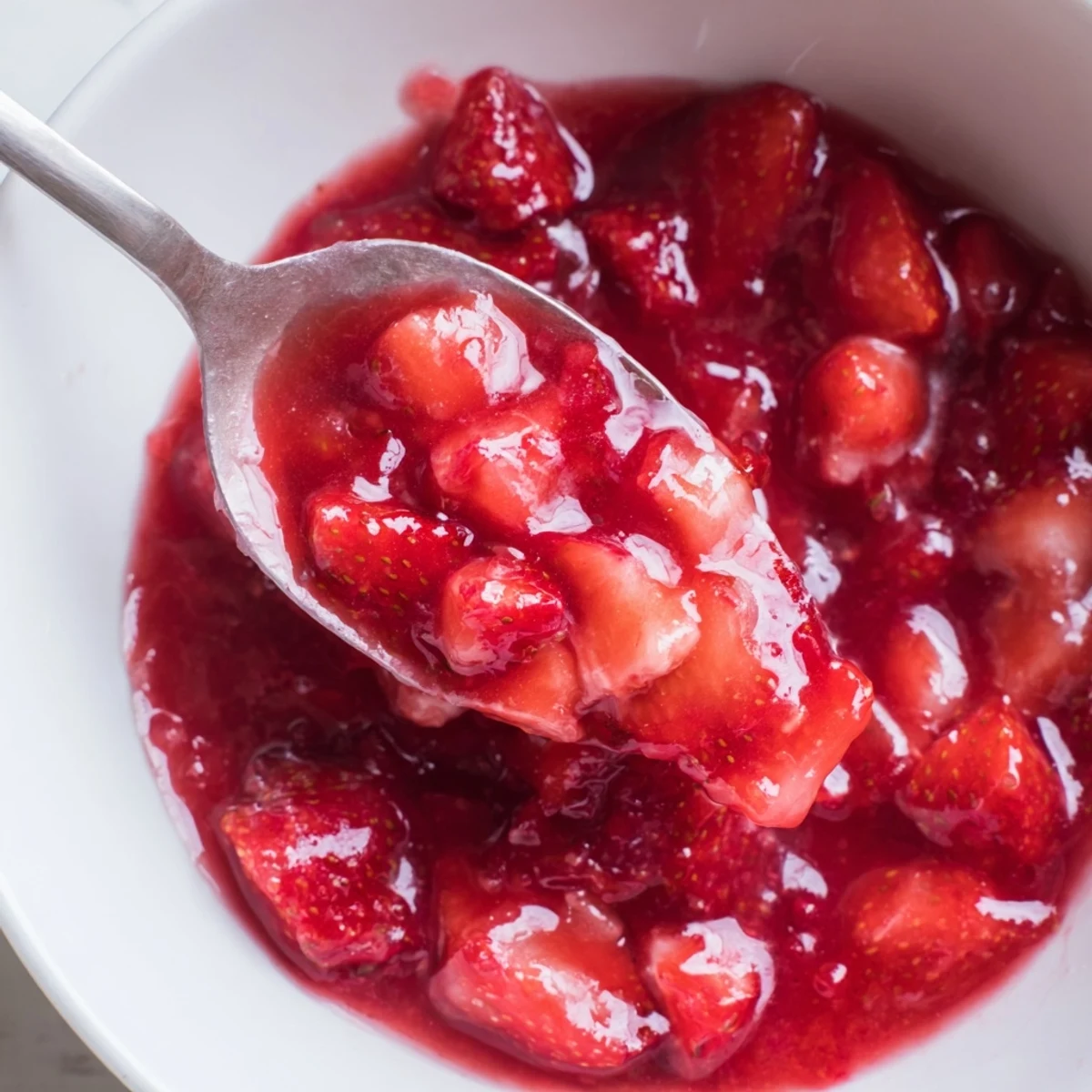 Homemade Strawberry Cake Filling Recipe with tender berry chunks and bright lemon.
