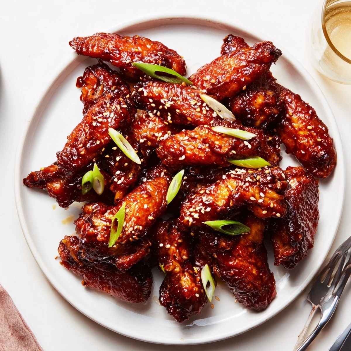Caramelized sesame glaze clings to Sticky Teriyaki Baked Wings, served steaming.