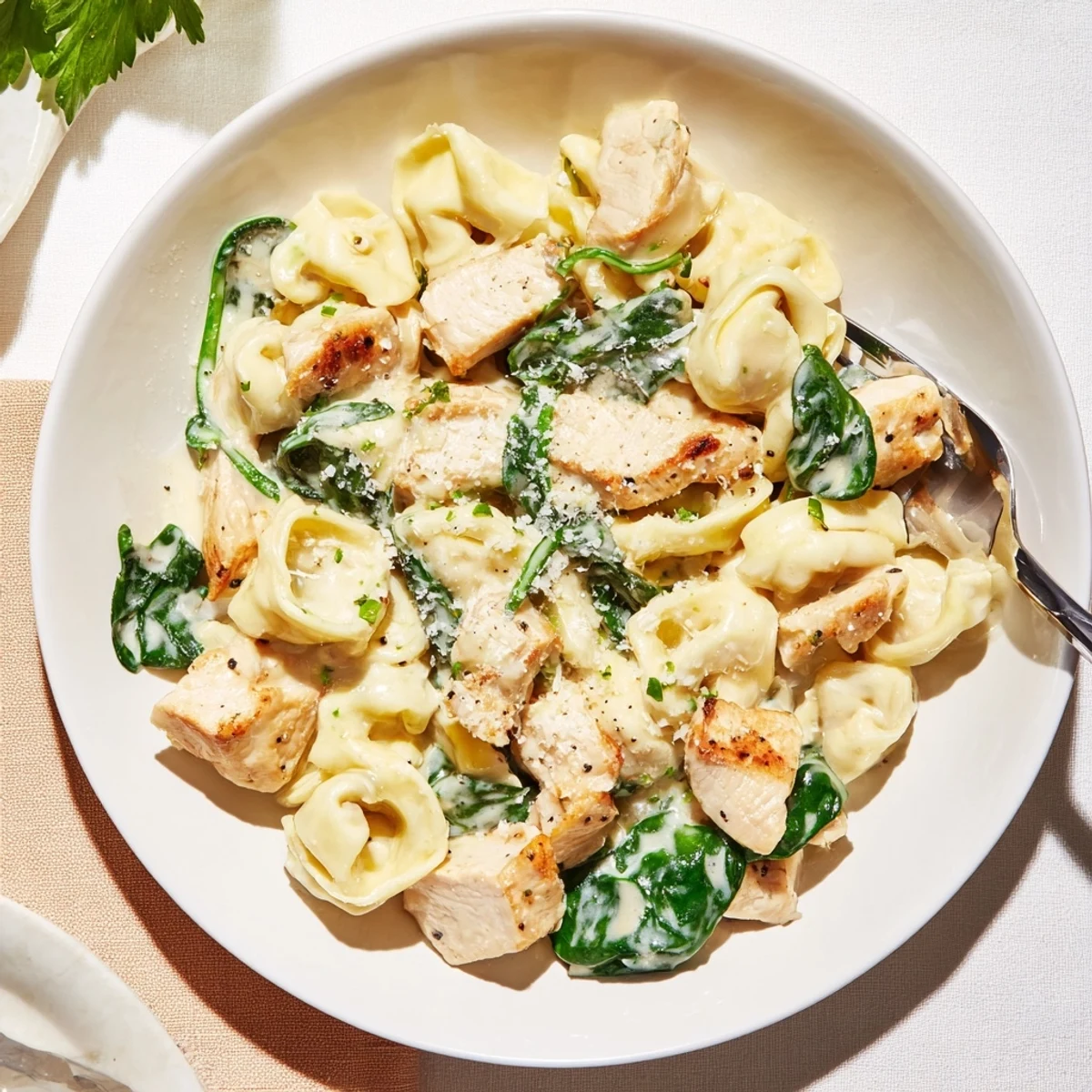 Creamy Garlic Chicken Tortellini